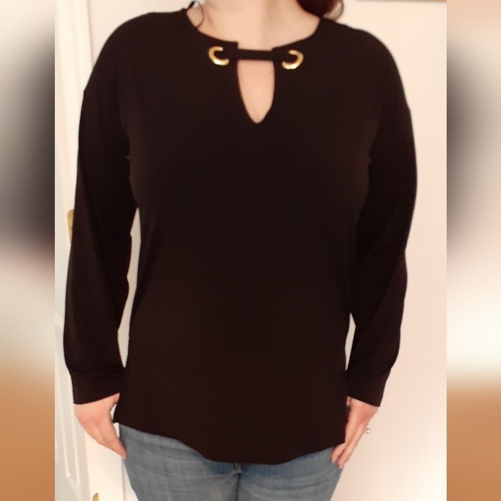 Michael Kors Black long sleeve with Hardware size small.